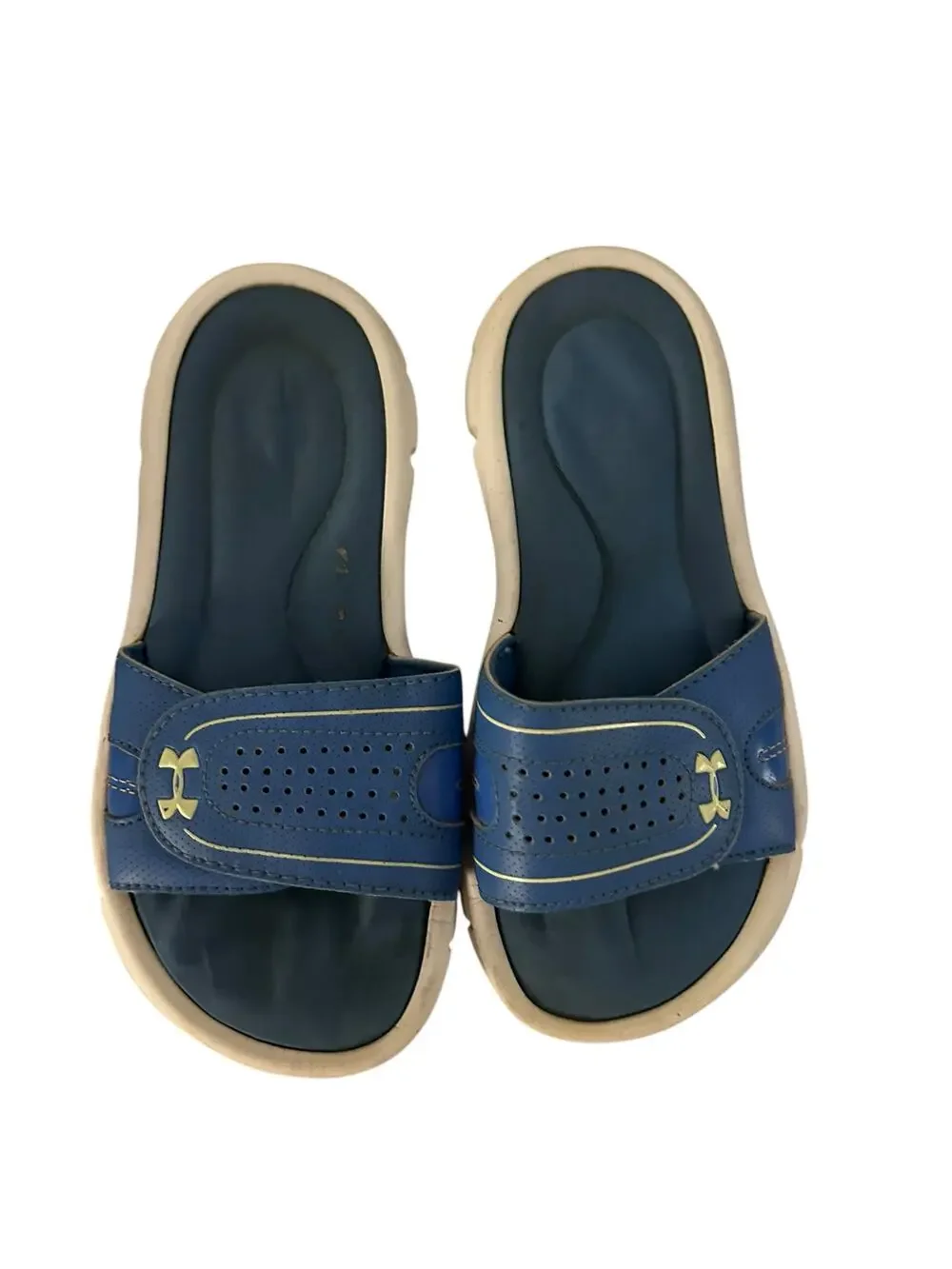 under armour blue slides size 1